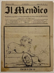 GARIBALDI G. IL MENDICO MANTOVA 1883 FOGLIETTO POPOLARE RICOVERO MENDICITÀ - Imagen 1 de 9