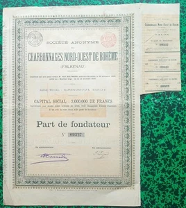 Ex Tchécoslovaquie & Belgique - Falkenau - Déco Ste Minière (Charbon) 12/12/1899 - Picture 1 of 2