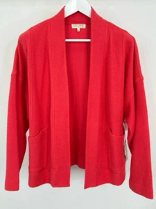 Escape Habitat Clothes NWT Size S Red Sundown Jacket Cool Breeze Terry Cardigan - Picture 1 of 4