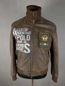 La Martina Abierto Argentino Super Rare Leather Jacket Size M - Picture 1 of 16