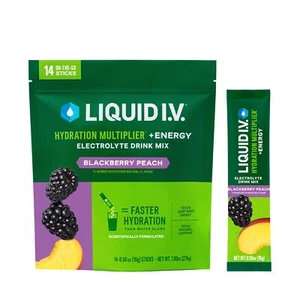 Liquid I.V.� Hydration Multiplier + Energy - BlackBerry Peach - Electrolyte - Picture 1 of 5