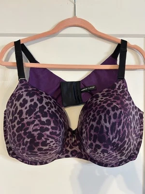 Sujetador Torrid Curve 44DDD Púrpura Negro Guepardo Leopardo Estampado Animal Forrado con Aros Foto 1 de 4