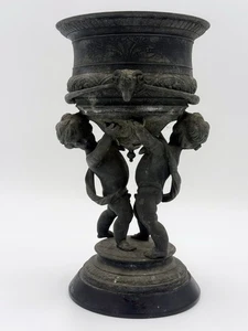 Blei Putti Cherub Figuren Urne Blumentopf Übertopf 19. Jahrhundert Krähe und Sohn?? - Bild 1 von 24