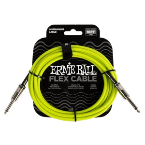 Ernie Ball P06414 Flex Instrument Cable Straight 10ft Green - Picture 1 of 1