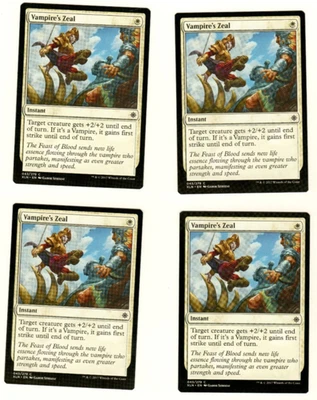 Set Of 4 Vampire’s Zeal Ixalan 43/279 Common Magic the Gathering MTG Card - Image 1 of 4