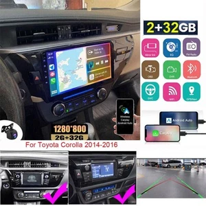 Carplay Stereo FM Radio GPS WiFi Cam In Dash Head For Toyota Corolla 14-16+Cam - Picture 1 of 1