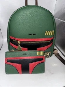 Green Boba Fett lounge fly backpack Plus Matching Wallet - Picture 1 of 10