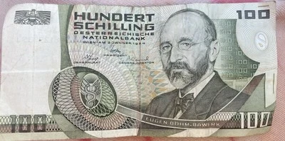 Billete de 100 chelines Austria 1984 - Eugen Böhm-Bawerk - Billete de moneda austriaca Foto 1 de 2