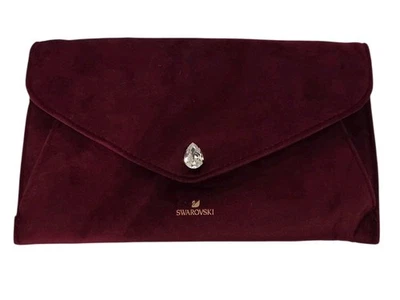 Swarovski Crystal Red Velvet Sparkling Holiday Envelope Clutch Evening Bag Purse - Image 1 of 4