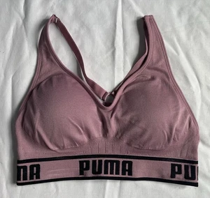 Puma Damen Sport BH | Größe: M | Farbe: Pink | V-Ausschnitt | Cross Strap | Workout - Bild 1 von 4