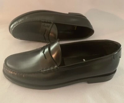 SAINT LAURENT Black Leather Penny Loafers Women's Size 8 NEW With Tags and Box - Image 1 of 4