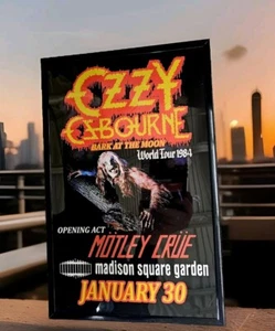 Ozzy Osbourne Motley Crue, poster concerto incorniciato, Madison Sq Garden - Foto 1 di 2