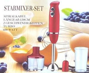 Stabmixer-Set 600w Pürierstab Edelstahl-Mixstab Schneebesen Zerkleinerer - Bild 1 von 3