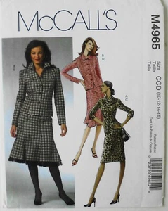 McCalls 4965 Misses / Miss Petite Lined Jackets Skirts Sewing Pattern Sz 10-16 - Picture 1 of 1
