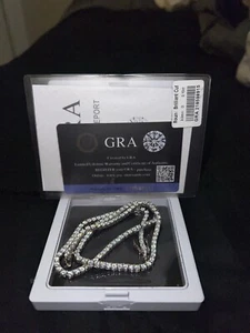 Lab Grown Moissanite Diamond Tennis Necklace 18”3"mm 14KWhite Gold,5-20 Carat TW - Picture 1 of 5