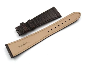 Zenith Cinturino Vera Pelle Lucertola Marrone Lucido 20/14mm Ricambi Accessori - Picture 1 of 4