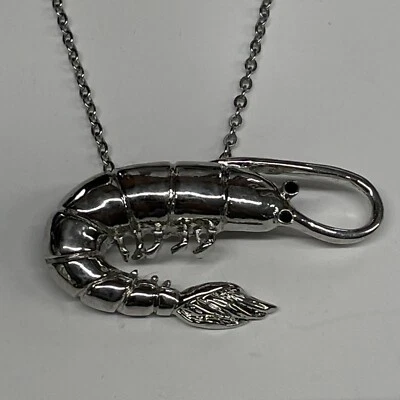 "Collar grande de plata vida marina de 24"" acero inoxidable realista joyería costera NUEVO Foto 1 de 4