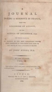 John M D Moore / Journal During Residence in France From the Beginning 1793 - Imagen 1 de 3