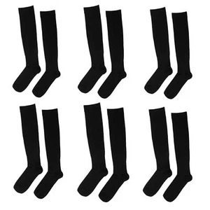 6 Pairs Compression Socks 15-20 mmHg Graduated Support for Nurses Travel Flight - Picture 1 of 7