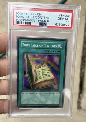 Toon Table of Contents TP6-EN002 Tournament Pack 6 Super Rare Yu-Gi-Oh! PSA 10 - Image 1 of 2