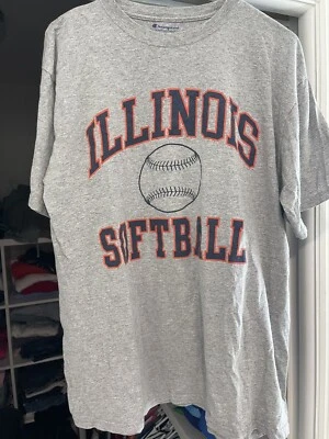 Camiseta De Colección Illinois Fighting Illini Softbol Talla Grande Campeón Foto 1 de 4