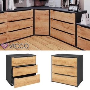 Kommode Ruben 80 x 78 cm Anthrazit Eiche Sideboard Vicco - Bild 1 von 9