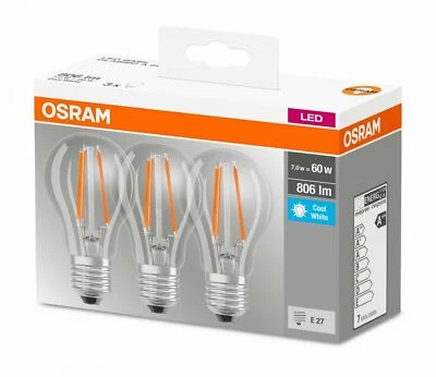 Glühbirne OSRAM LED BASE CLASSIC A 60 FS 6,5W / 4000K Kaltweiß E27 Innen Beleuch - Bild 1 von 4
