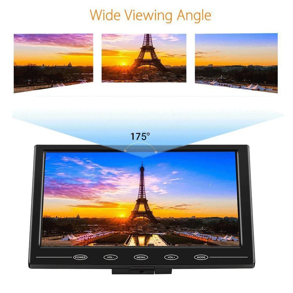 9" Inch LCD Monitor Built-in HDMI AGV AV Speaker PC PS4 TV DVD DVR CCTV Car DSLR - Image 1 of 4