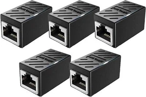Lot de 5 Coupleur RJ45 Cat7 Blindé Connecteur Ethernet 8P8C Ethernet Extender - Photo 1/9