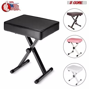 5Core Piano Keyboard Bench Padded Stool Seat Chair X-Style Adjustable Height - Picture 1 of 35