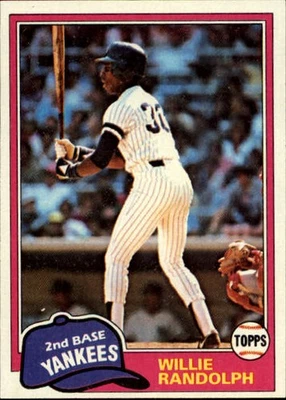 1981 年 Topps 棒球卡 #60 威利·伦道夫 ~ 等级:近乎完好 — 第 1/2 张图片