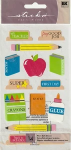 Vintage Sticko stickers BACK TO SCHOOL theme 68669 FAST FREE ship! LAST ONE - Picture 1 of 1