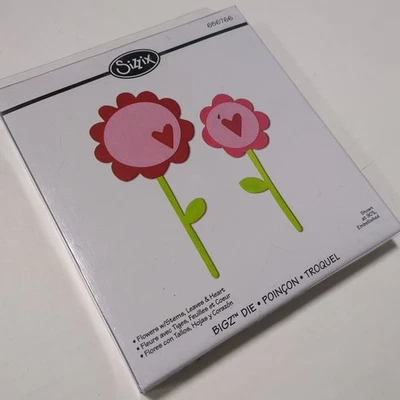 Штампованные цветы Sizzix Bigz со стеблями, листьями и сердцем 656766 - Изображение 1 из 2