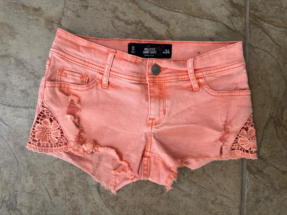 HOLLISTER SHORTS ELÁSTICOS TIRO BAJO MUJER TALLA 0 Foto 1 de 2