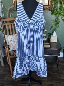 Ralph Lauren blau-weißes Kleid Größe 16 - Bild 1 von 9