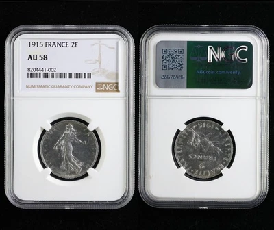 1915 FRANCE 2F NGC AU 58 - Image 1 of 4