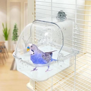 Bird Bath for Cage, Cleaning Pet Supplies Cockatiel middle, transparent - Picture 1 of 8
