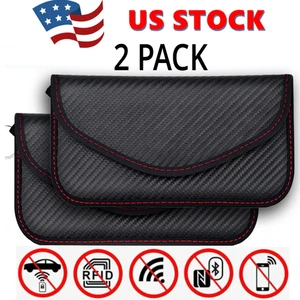 Faraday Bag Cell Phone Wallet Blocker Radiation Signal ShieldingRFID Case 2 Pack - Picture 1 of 9
