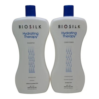 BioSilk 2 pk Hydrating Therapy Shampoo & Conditioner Set Jumbo 34oz Sulfate Free - Image 1 of 4