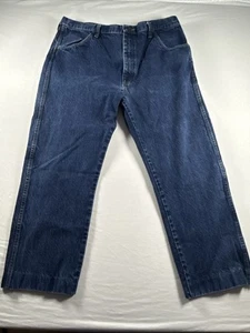 Rustler By Wrangler Men's Relaxed Fit Jeans Size 40 X 30 Blue Denim Pants Hem 27 - Picture 1 of 8