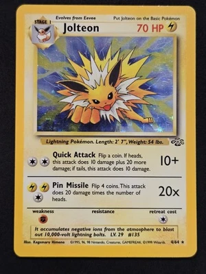 Pokemon Cards: Jungle Rare Holo: Jolteon 4/64 - Image 1 of 3