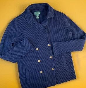 Vintage Lauren Ralph Lauren Cardigan Sweater Double Breasted Knit Women Sz M 90s - Picture 1 of 14