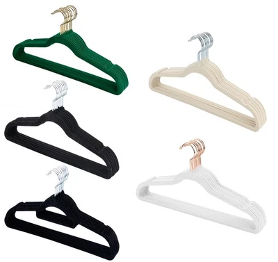 Kleiderbügel Samt 10-100er Hemdenbügel Bügel Platzsparend Antirutsch Samtbügel - Bild 1 von 4