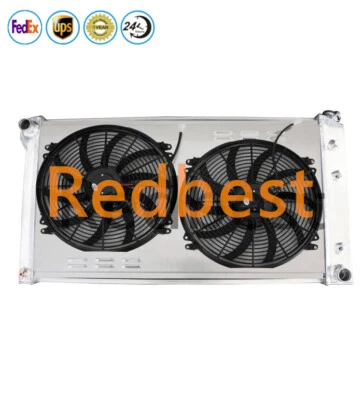 3 行铝制散热器+罩+风扇适用于 1991 年雪佛兰 R2500 Suburban 7.4L V8 — 第 1/4 张图片