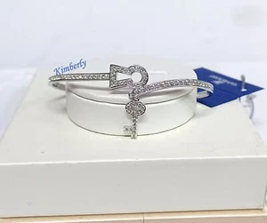 Swarovski Dangle Key Bangle Rhodium Plated Crystal Pave Authentic NEW 1173153 - Picture 1 of 11