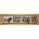 Basset Hound Trail Novelty Wood Mounted Metal Small Street Sign WB-K-453
