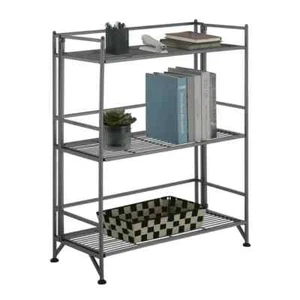 3-Shelf Shelving Unit Three Tier Folding Bookcase Small Open Bookshelf Display - Picture 1 of 5