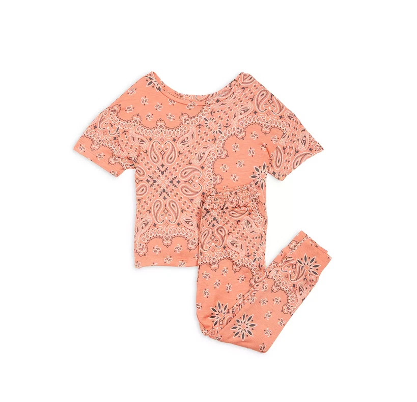 Honeydew Girls' Bandana Print Pajama Set Orange Big Kid Size 10 2311 - Imagem 1 de 1
