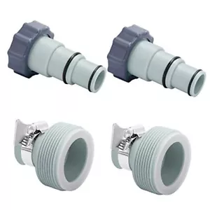 4PCS Pool Pump Hose Connector,2 Types Replacement Hose Adapters for Threaded - Picture 1 of 8