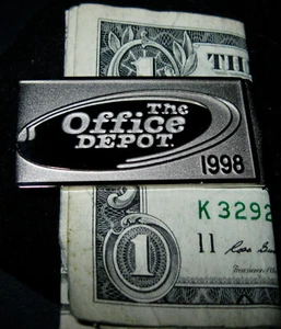 "THE OFFICE DEPOT MONEY CLIP 1998" 1 OF A KIND-IT WAS STRUCK ON THE WRONG SIDE - Picture 1 of 5